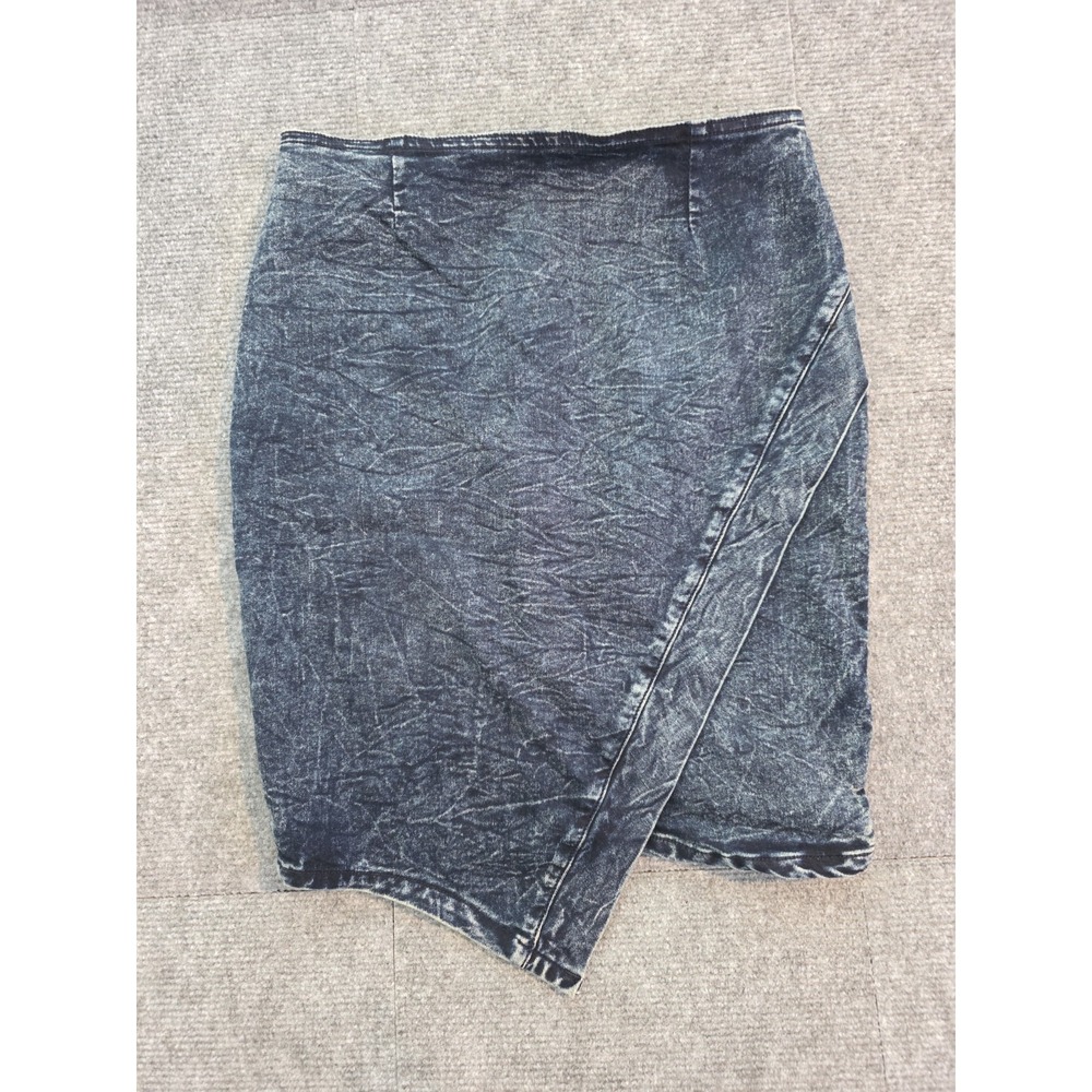 VTG Judy Blue Acid Wash Denim Miniskirt Sz S  Asymmetrical Faux Wrap Indie Sleez